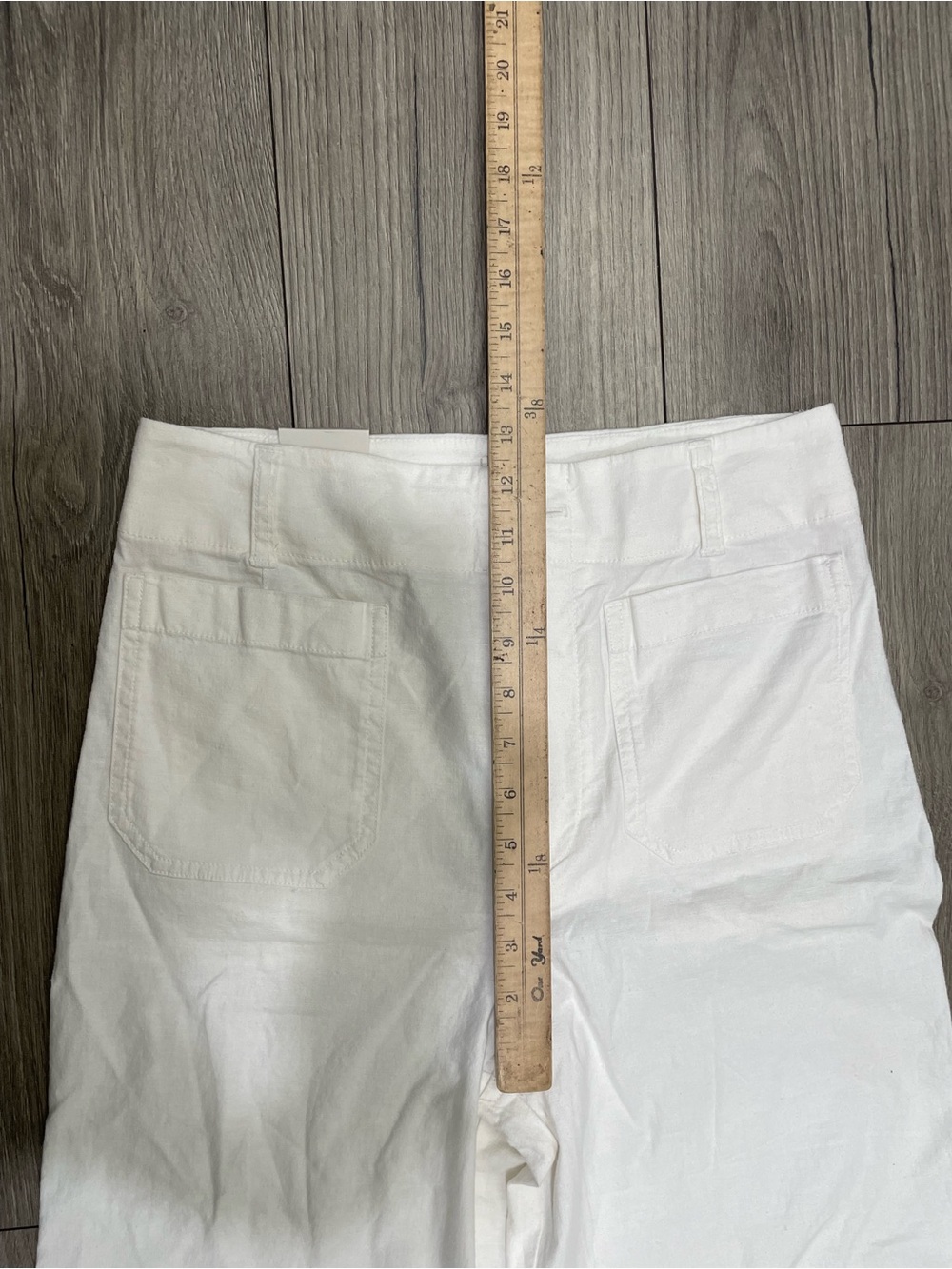 NWT Anthropologie Maeve Colette Linen Stretch Full Length Wide Leg Pants White - Picture 8 of 9